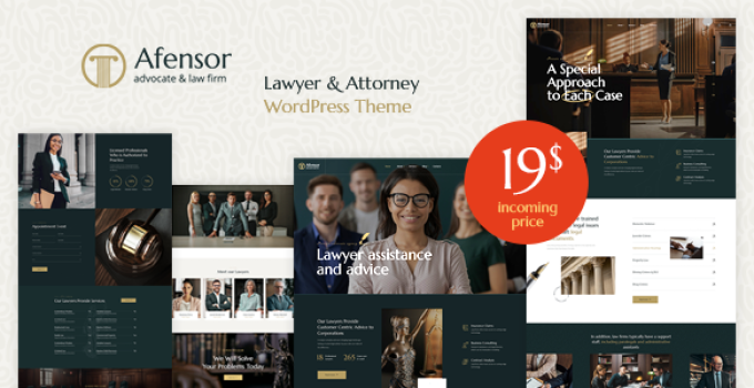 Afensor – Lawyer, Law Firm and Attorney WordPress Theme