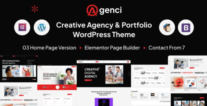 Agenci – Creative Agency & Portfolio WordPress Theme