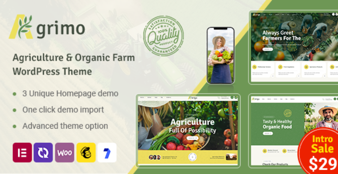 Agrimo – Agriculture & Organic Farm WordPress Theme