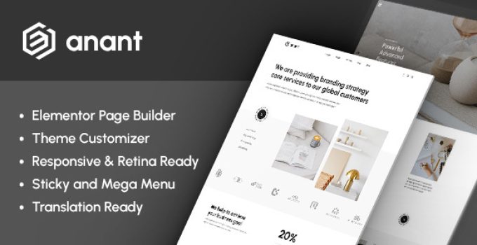 Anant – Creative Agency and Portfolio Theme