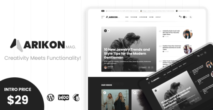 Arikon – A Responsive WordPress Blogging & Magazine Theme