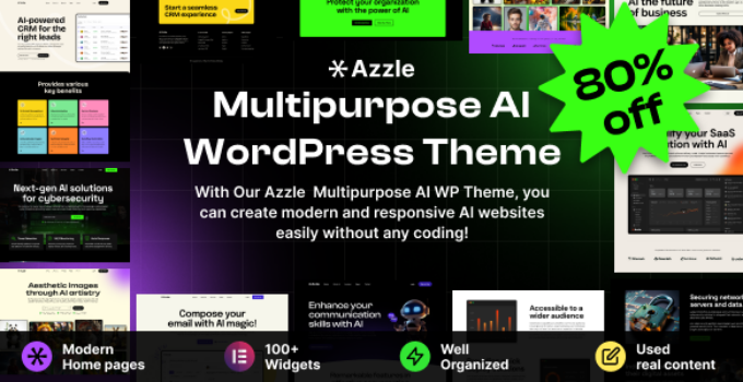 Azzle – AI Technology & Startup WordPress Theme