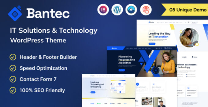 Bantec – IT Solutions & Technology WordPress Theme