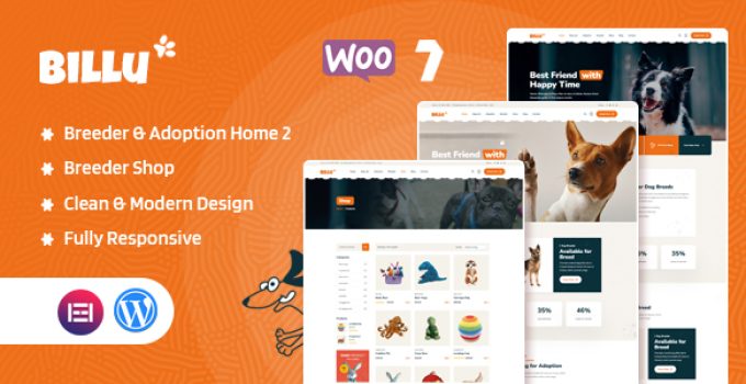Billu – Pet Breeder & Adoption WordPress Theme