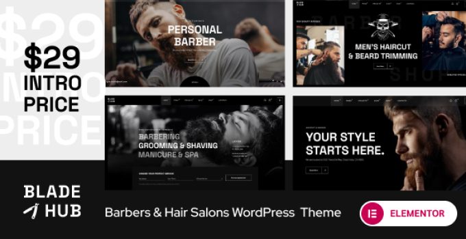 BladeHub – Barber Shop & Hairdressers WordPress Theme