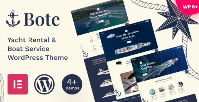 Bote – Yacht Rental & Boat Service WordPress Theme
