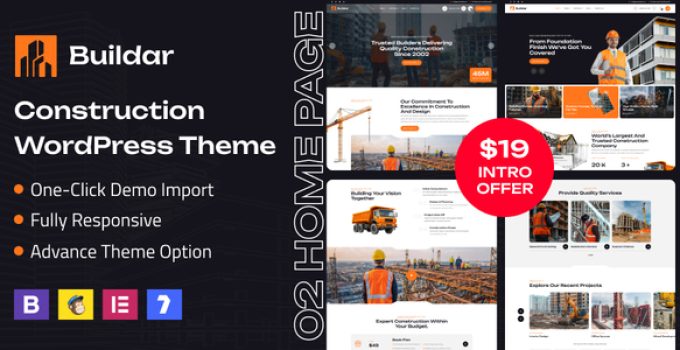 Buildar – Construction WordPress Theme