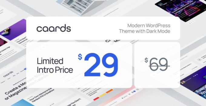 Caards – Modern Blog & Magazine WordPress Theme with Dark Mode