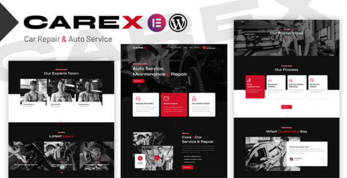 Carex – Car Repair & Auto Service Elementor WordPress Theme