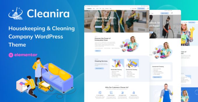 Cleanira – Housekeeping & Cleaning Company WordPress Theme