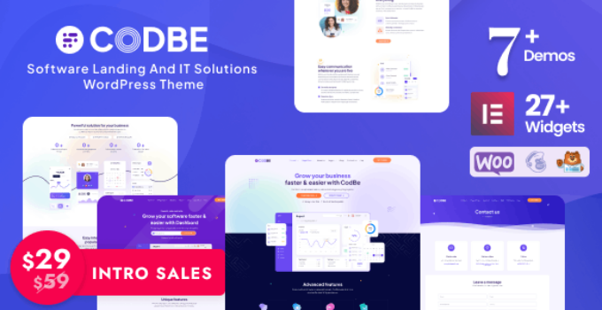 CodBe – Software Landing and IT Solutions WordPress Theme