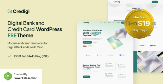 Credigi – Digital Bank & Credit Card FSE WordPress Theme