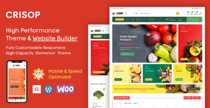 Crisop – Elementor Grocery Store & Food WooCommerce Theme