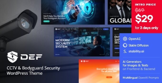 Def — CCTV & Bodyguard Security WordPress Theme