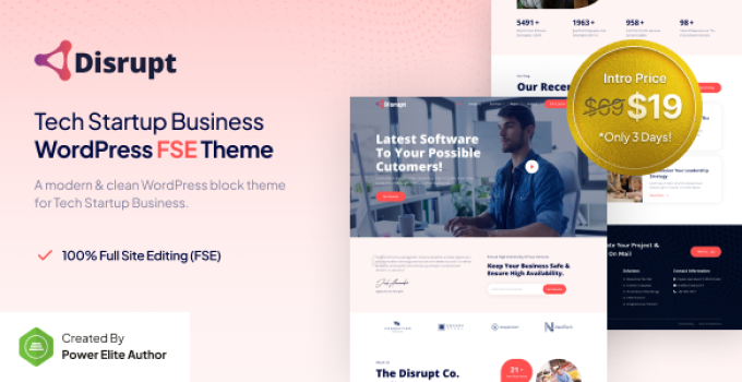 Disrupt – Tech Startup Business FSE WordPress Theme