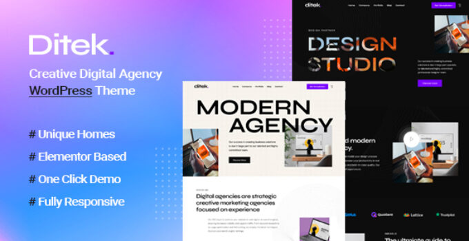 Ditek – Digital Agency Creative Portfolio WordPress Theme