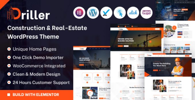Driller – Construction & Real Estate Company WordPress Theme