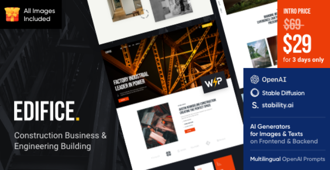 Edifice – Construction & Building WordPress Theme