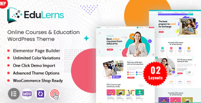 Edulerns – Education Courses WordPress Theme