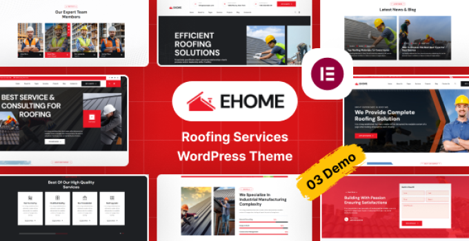 Ehome – Roofing Services WordPress Theme