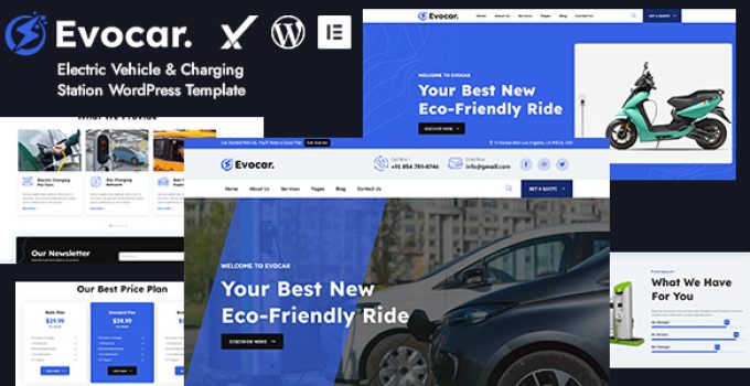 Evocar – Electric Vehicle & Charging Station WordPress Theme