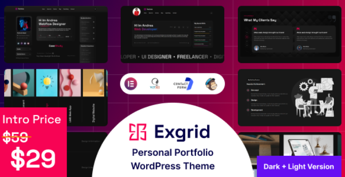 Exgrid – Multipurpose Personal Portfolio WordPress Theme