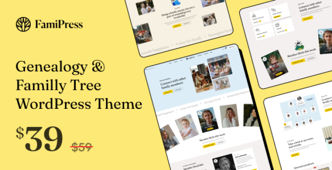 FamiPress – Genealogy & Family Tree WordPress theme