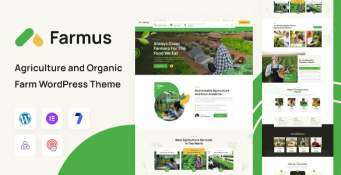 Farmus – Agriculture and Organic Farm WordPress Theme