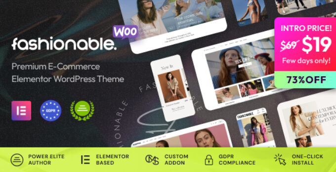 Fashionable – Clothing & Apparel WooCommerce WordPress Theme