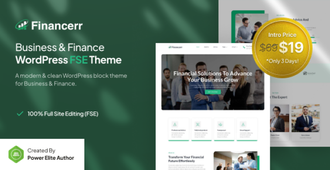 Financerr – Business & Finance FSE WordPress Theme