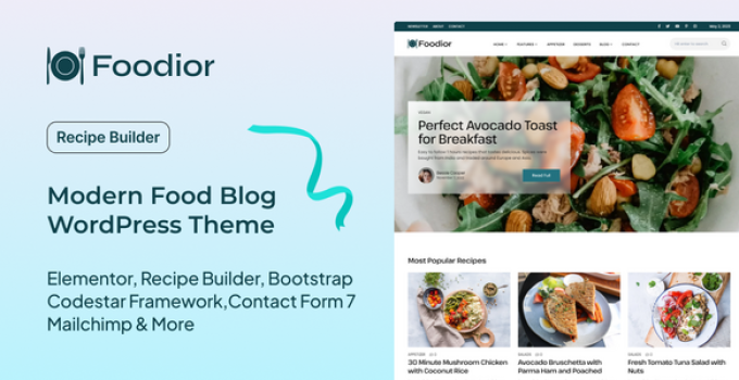 Foodior – Personal Food Blog WordPress Theme