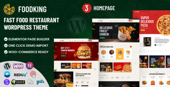 Foodking – Fast Food Restaurant WordPress Theme