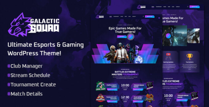 Galactic – eSports and Gaming WordPress Theme