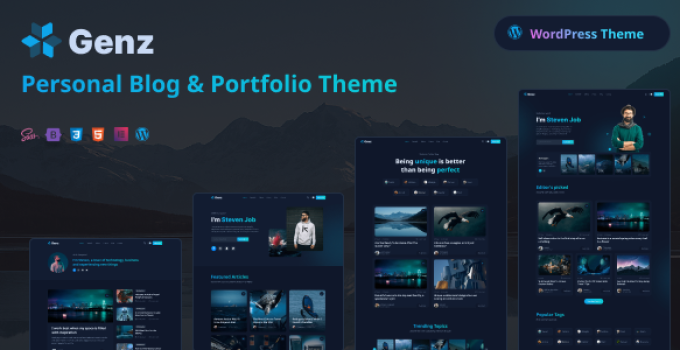 Genz – Creative Personal Blog / Portfolio WordPress Theme