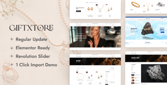 GiftXtore – Jewelry Elementor WooCommerce WordPress Theme