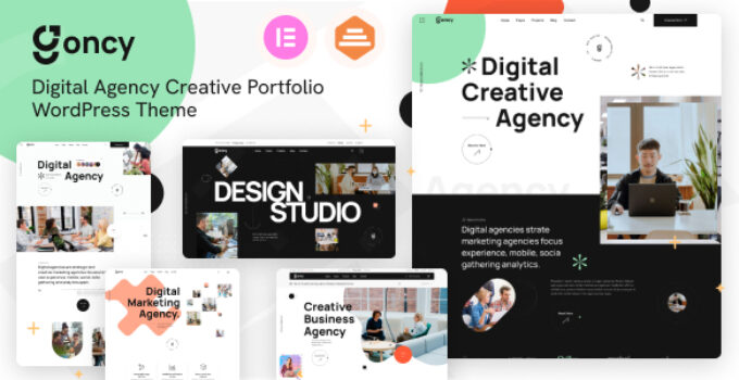 Goncy – Digital Agency & Creative Portfolio WordPress Elementor Theme