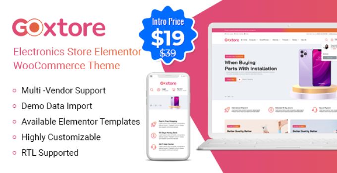 GOxtore – Electronics Store Elementor WooCommerce Theme