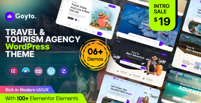 Goyto – Travel & Tourism Agency WordPress Theme