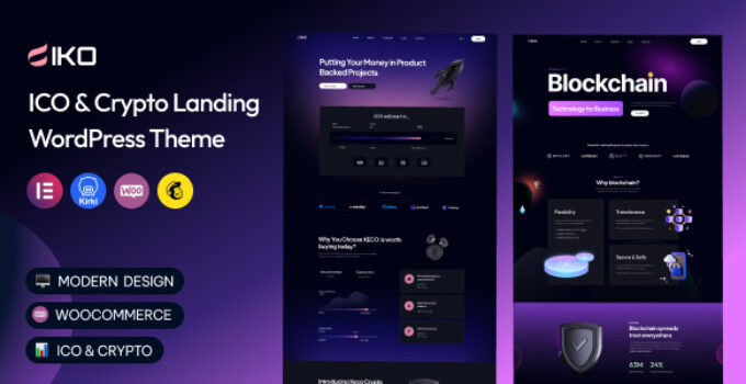 IKO – ICO & Crypto Landing WordPress Theme