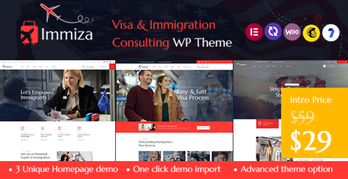 Immiza – Immigration Visa Consulting WordPress Theme