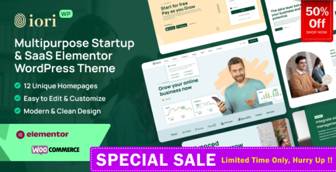 iori – Multipurpose Startup & SaaS Software Technology Elementor WordPress Theme