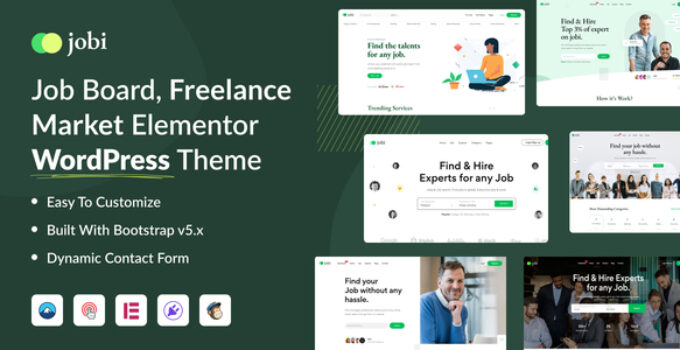 Jobi – Job Board, Freelance Marketplace Elementor WordPress Theme