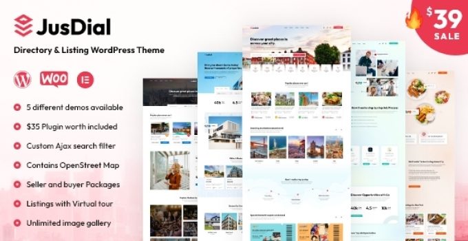 JusDial- Directory and Listing WordPress Theme