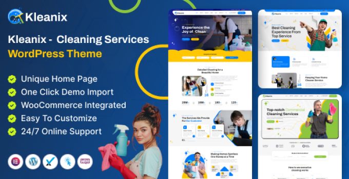 Kleanix – Cleaning Service WordPress Theme