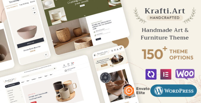 KraftiArt – Furniture, Art & Crafts – WooCommerce Responsive Theme