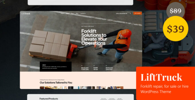 LiftTruck – Forklift repair, for sale or hire WordPress Theme
