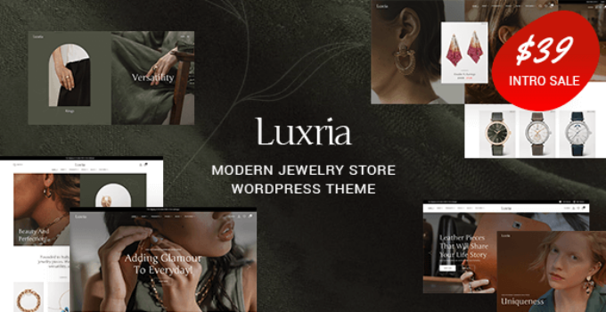 Luxria – Modern Jewelry Store WordPress Theme