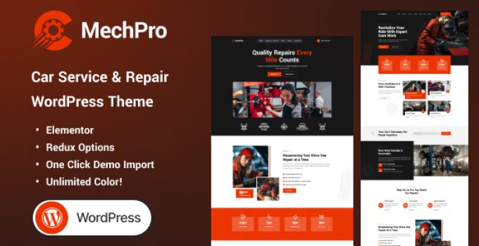 Mechpro – Car Service & Repair WordPress Theme