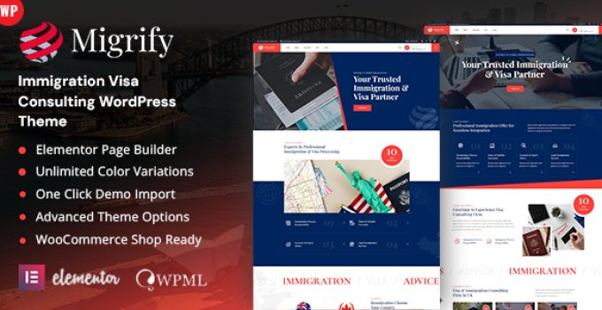 Migrify – Immigration Visa Consulting WordPress Theme
