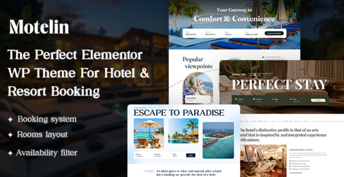 Motelin – Hotel & Resort Booking Elementor WordPress Theme